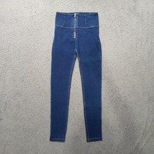 Women's Freddy WR.UP Dark Blue Denim Yellow Stitching WRUP1HJ01E High Rise sz XS