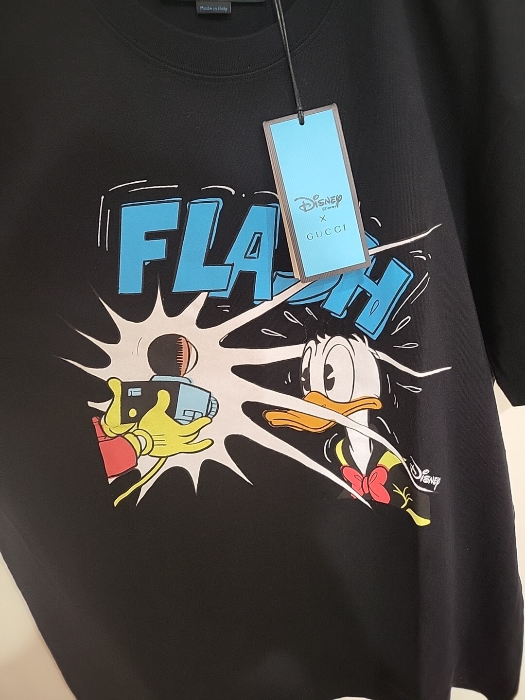 New Gucci x Disney Donald Duck Logo Shirt Size XS Crewneck Oversize Style Black thumbnail 3