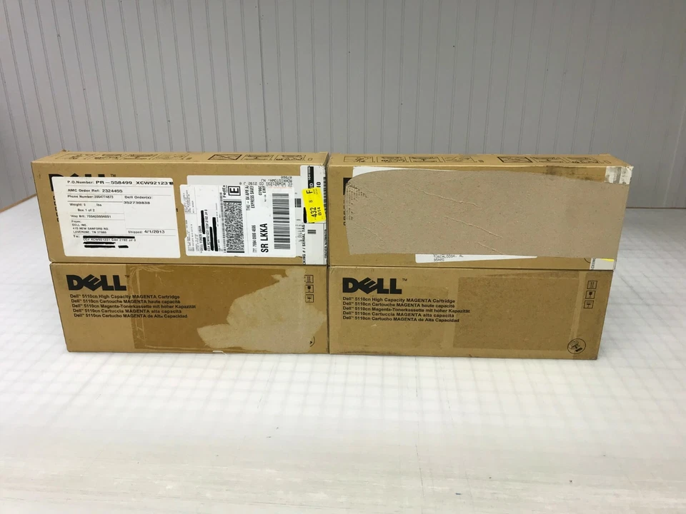 4PC Genuine Dell 5110cn High Capacity C/M Toner Cartridges GD900 (2) KD557 (2) - Image 2 of 3