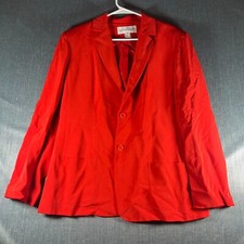 Jones New York Suit Jacket 14 Red Ventless Single Breasted Formal Notch Lapel