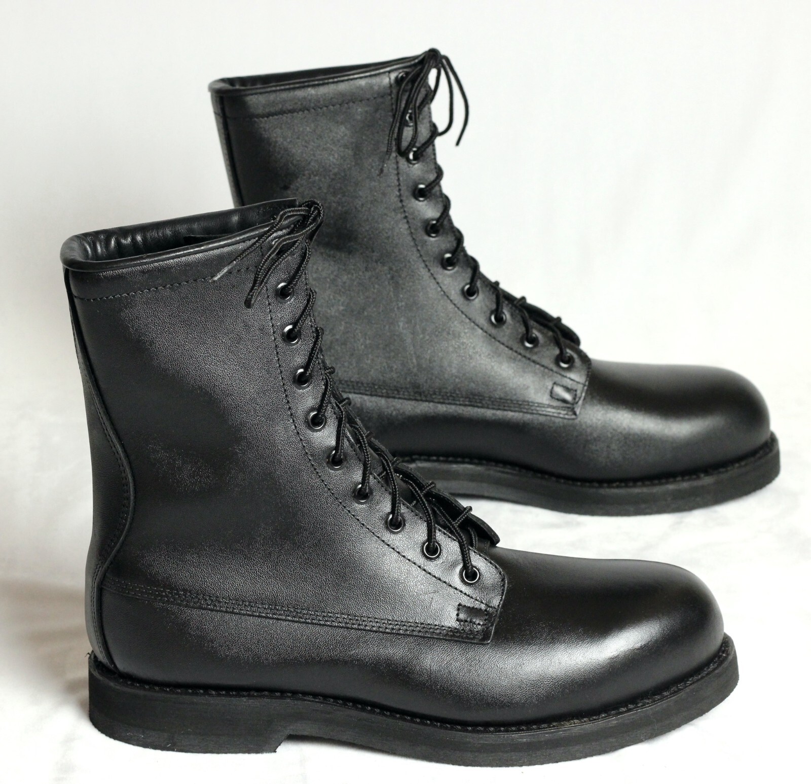 NEW Addison Black Leather Steel Toe Military Flight Boots Vibram Soles