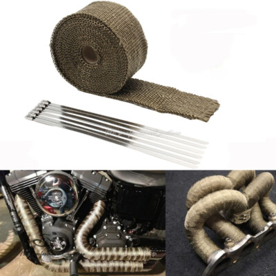 2"X16ft Titanium Manifold Exhaust Wrap Header Pipe Heat - Foto 3