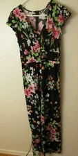 floral pants romper short sleeve love five M women's 