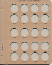 Dansco Coin Album 7166 PAGE 6 ONLY Kennedy Half Dollar 2018-2027 P&D Book 50cent