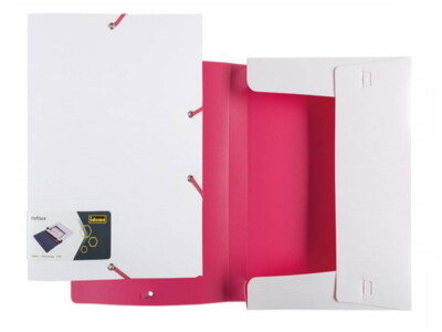 1 Heftbox PP A4 weiß/pink Gummizug farbig Heftebox für Hefte Schule