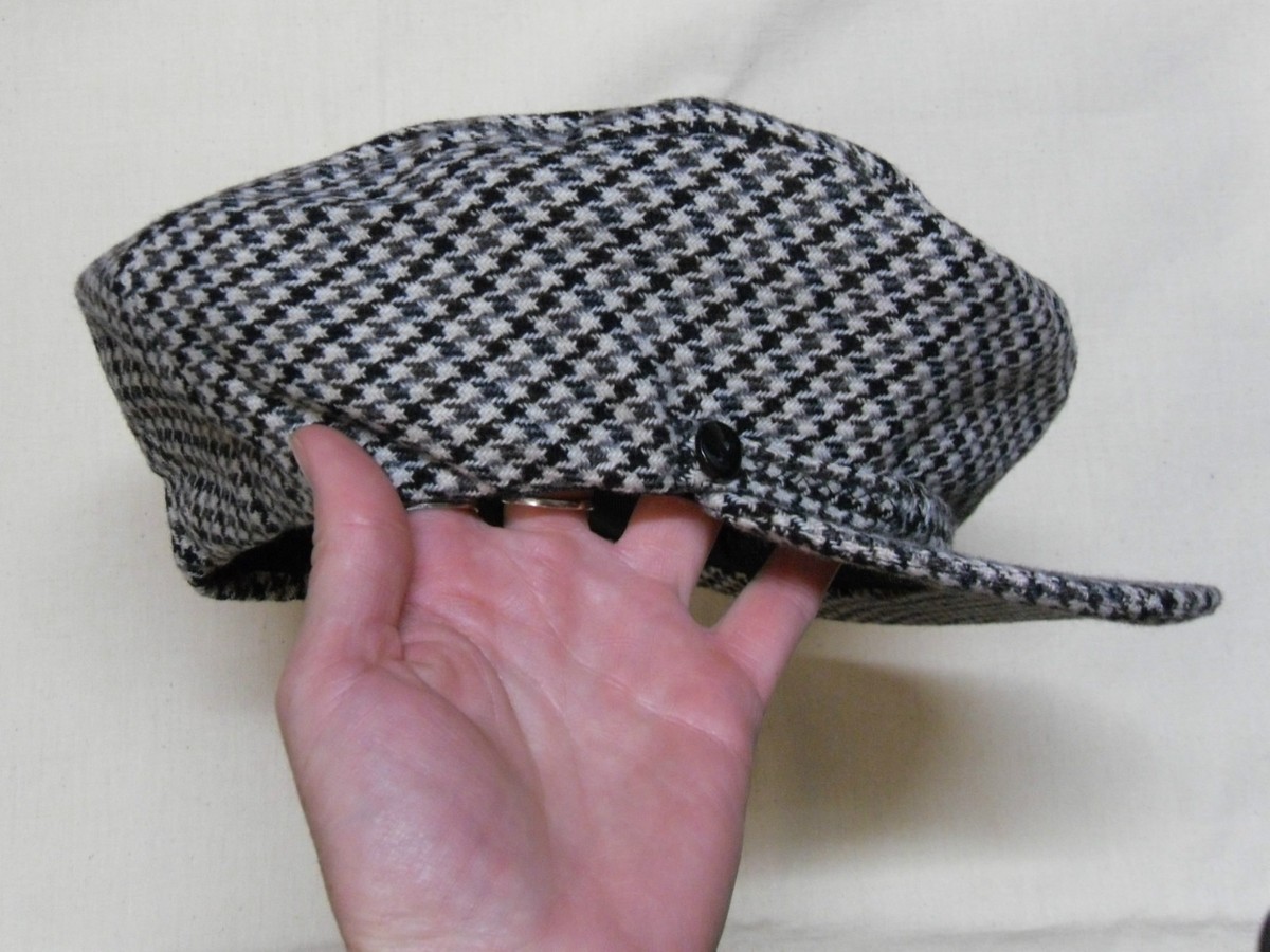 Casquette Vintage Pied De Poule Taille 51 - Galon Noir, Laine - Occasion