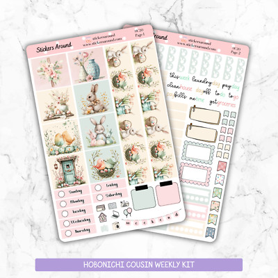 Easter Hobonichi Cousin Weekly Kit, Hobo Cousin Planner Sticker, Easter Egg