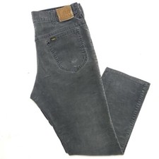 Vintage 80s Lee Riders Men  s Gray Corduroy Straight Leg Pants Made In USA 34x30