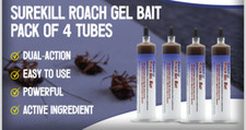 Neogen SureKill 4 x 40 gram Tubes Cockroach German Roach Control Killer Bait Gel