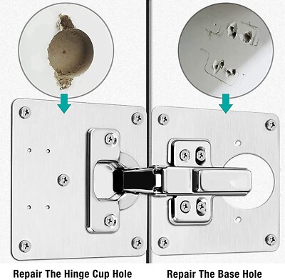 Kit Riparazione Cerniere Mobili - 10 Piastre Con 60 Viti, Per Ante Danneggiate - Foto 3