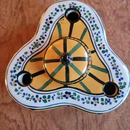 Vintage Art Decò porcellana francese Faience Encrier o calamaio triangolare anni '30 /LEGGI - Foto 3 di 24