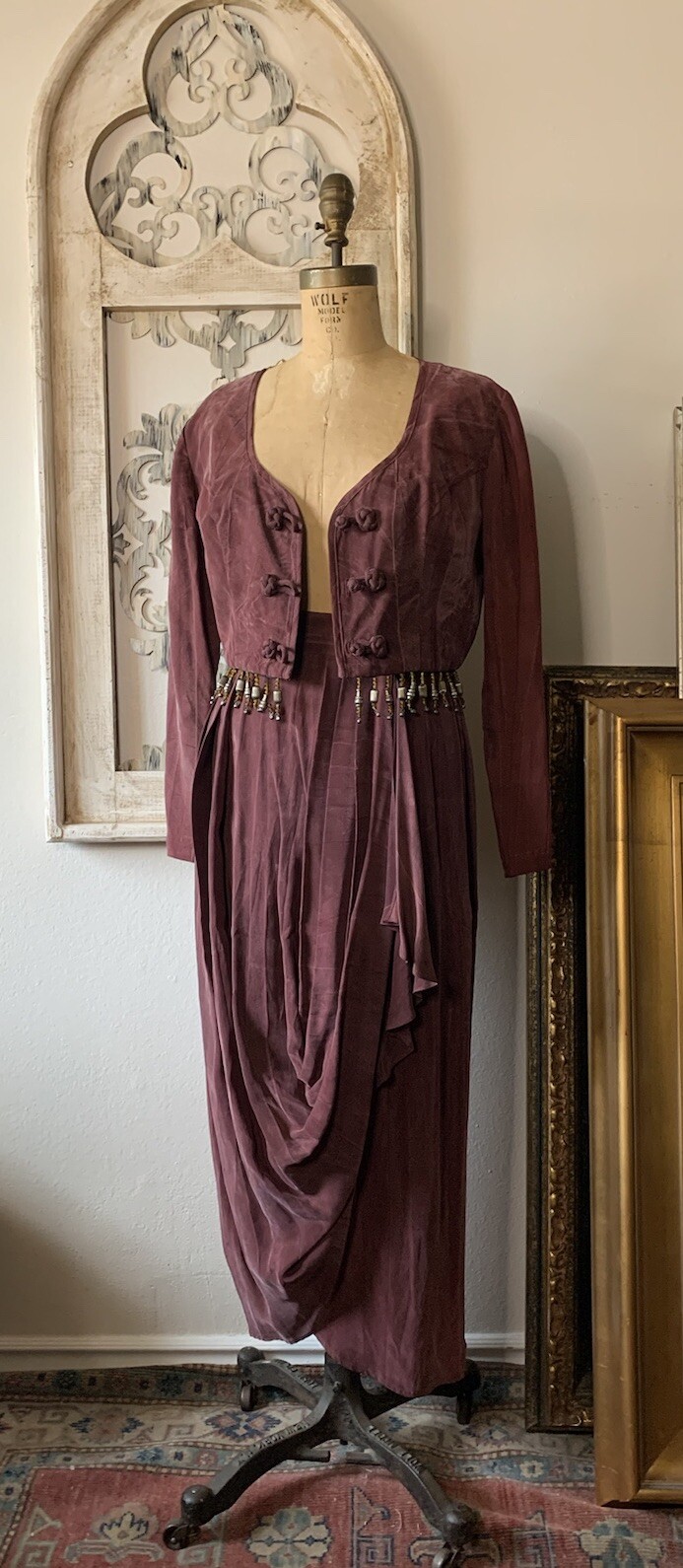 Vintage Sue Wing Skirt Jacket Set Rare