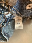 OshKosh Bgosh Bib Overalls 9 Months Blue Denim Gray Logo Dark Wash — photo 3