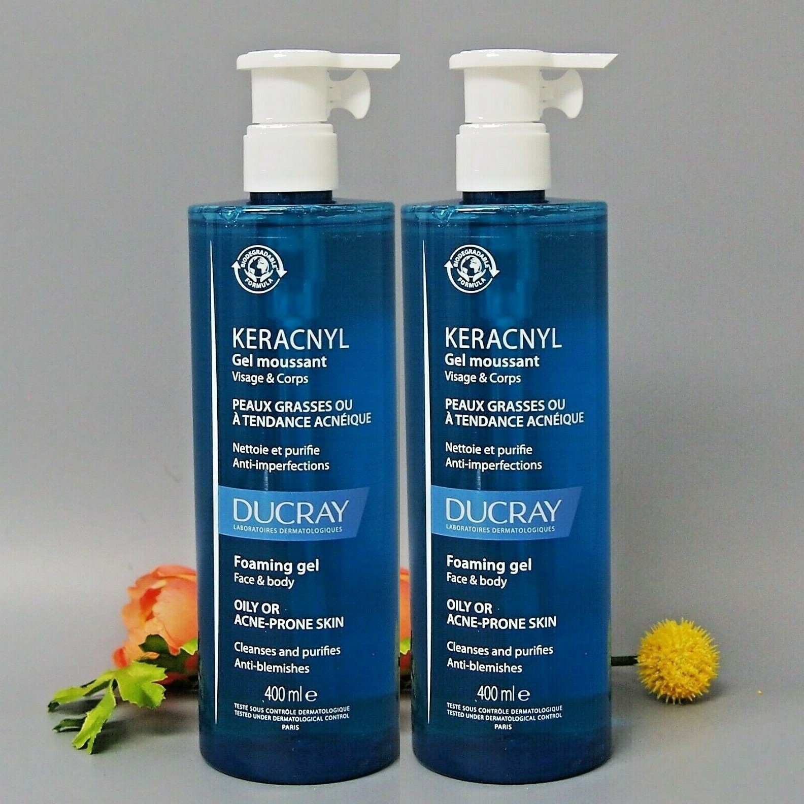 2 УПАКОВКИ - Пенящийся гель Ducray Keracnyl 400 мл 135 унций EXP 102026 11590₽