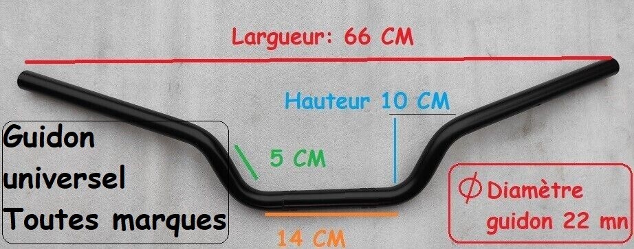 Guidon acier universel pour remplacer le guidon MT07 tordu