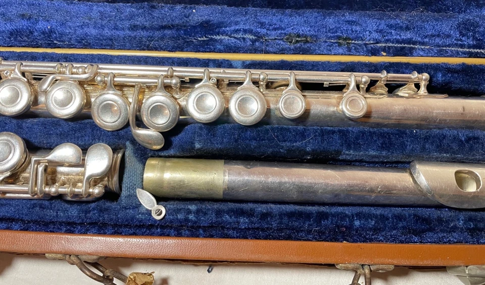 Flauta vintage Emerson eld elkhart Indiana plata números de serie 33765 estuche antiguo Foto 4 de 4