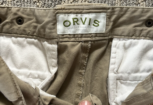 Orvis Cargo Shorts Mens 34 Khaki Tan - Picture 2 of 6