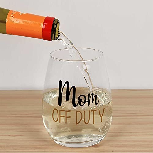 Dad and Mom Gift Set, Dad & Mom off Duty Beer Glass and Stemless Wine Glass - Bild 4 von 9