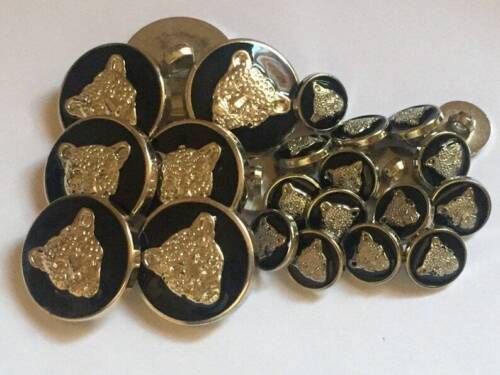 5 10 20 BIG CAT Silver Black 13mm 25mm Shank Quality Buttons Jaguar Tiger Lion - Picture 6 of 10