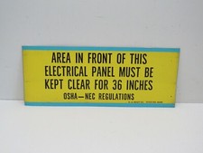 (6pcs) Area in Front of This Electrical Panel Must Be Kept Clear for 36" Sticker