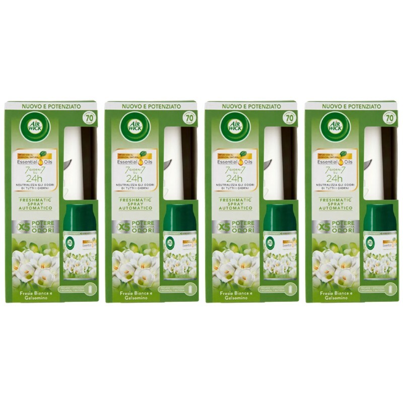 Profumatore Air Wick Freshmatic 4pz Gelsomino e Fresia - Aroma Naturale