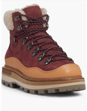 Moncler Peka Trek shearling-trimmed Suede &Le...