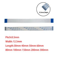 24Pin 0.5mm Pitch FFC FPC Flexible Flat Cable AWM VW-1 20624 80C 60V A B Type