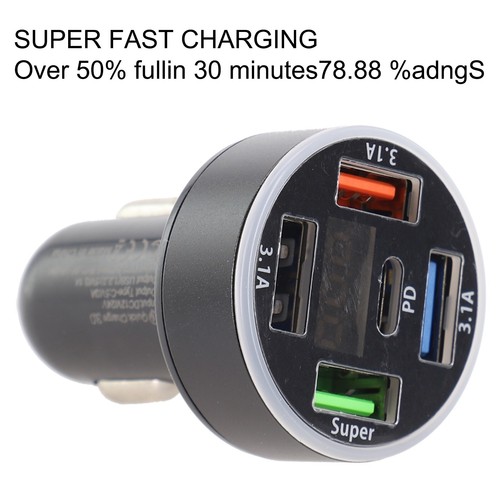 Charge rapide chargeur de voiture avec ??cran LED et ports 4USB compatible avec - Photo 8 sur 24