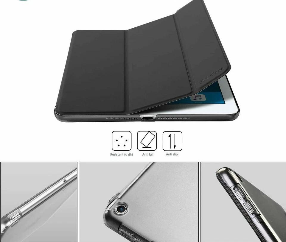 Funda inteligente de cuero magnético ultra delgada y funda trasera para Apple iPad - nueva Foto 2 de 2