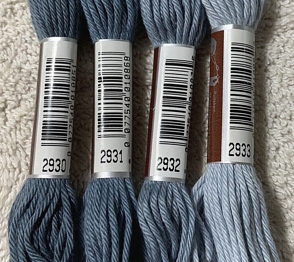 DMC Retours Mat Cotton Floss No. 4 4 Skeins 5 Ply Shades of Blue - Image 2 of 4