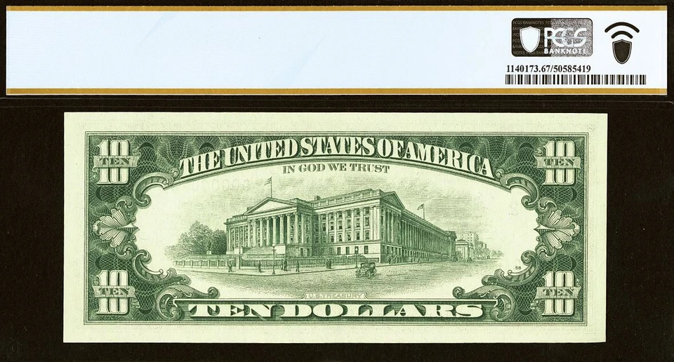 1969 $10 Federal Reserve Note PCGS 67PPQ - Very Low Serial Number 14 - 00000014 - Image 3 of 3