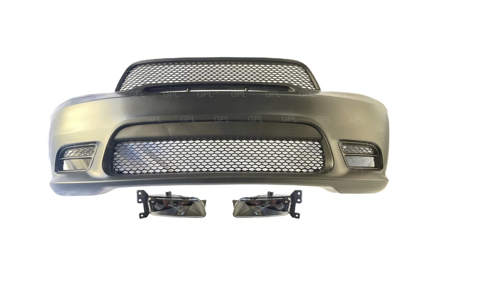 For Dodge Durango 2016-2020 SRT Style Front Bumper Cover Kit with LED Fog Lamps - Image 2 of 3