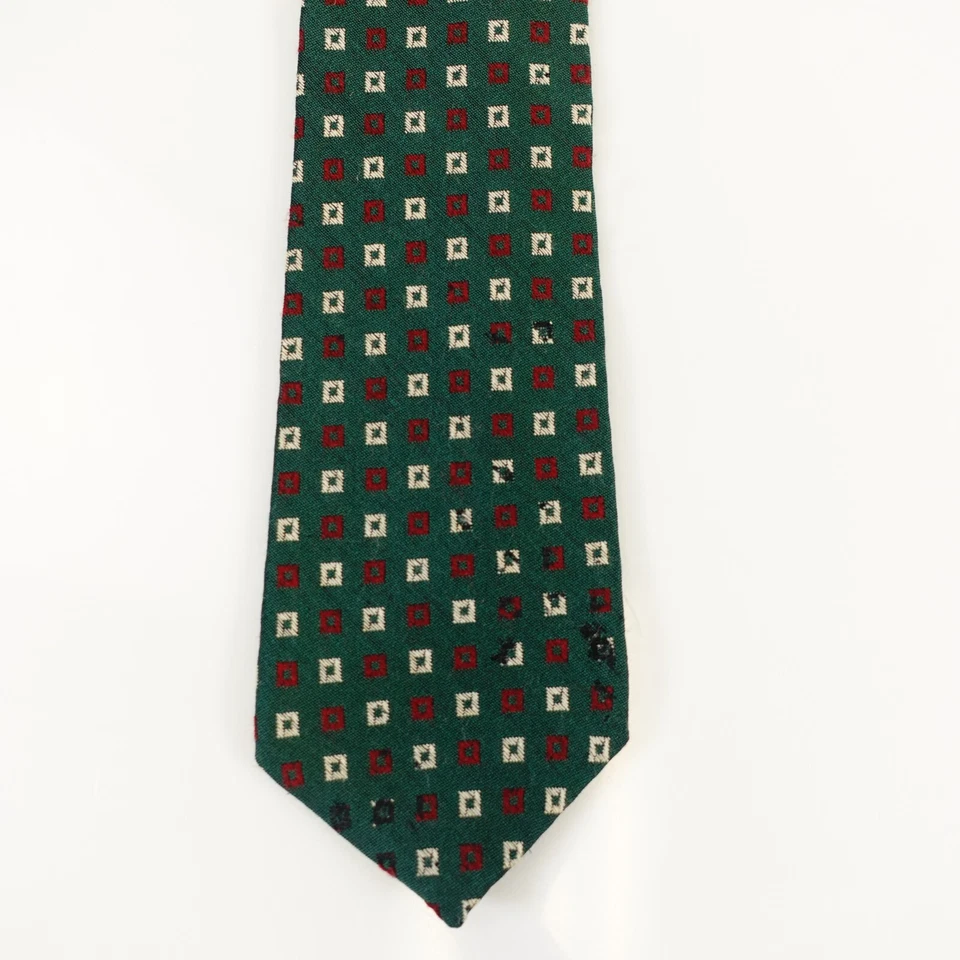 Corbata de cuello vintage Gap Premium para hombre verde roja geométrica lana de seda maciza de lujo Foto 2 de 4