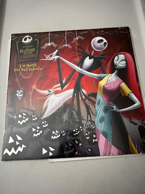 THE NIGHTMARE BEFORE CHRISTMAS 16-Month Wall Calendar SEALED - 2012!