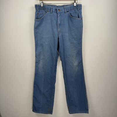 True 70s Vintage Mens 35x31 Levis Action Jeans Light Wash Made