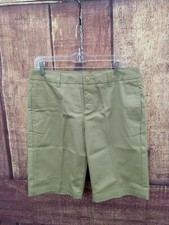 Lands End Womens Khaki Uniform Shorts Size 10