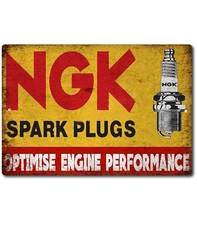NGK Spark Plugs Rustic Retro Tin Metal Sign Toy Metal Cars Garage Man Cave