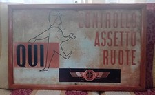 Grande Targa insegna tabella in latta originale d'epoca da officina Muller BEM