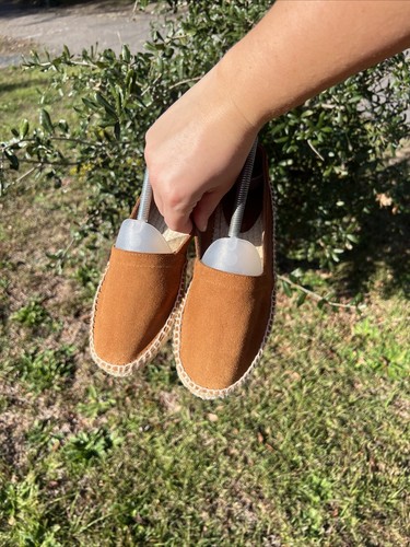 Saks Fifth Avenue Brown Suede Espadrille Loafers Slip On Shoes Women Size 8 - Picture 8 of 13