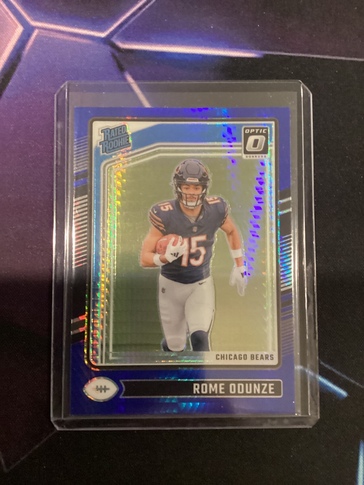 2024 Panini Donruss Optic - Rated Rookie Rome Odunze #286 Blue Hyper Prizm (RC)