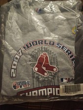2007 MLB  Red Sox World Series Champions Gray T-Shirt Size M NEW IN PACKAGE