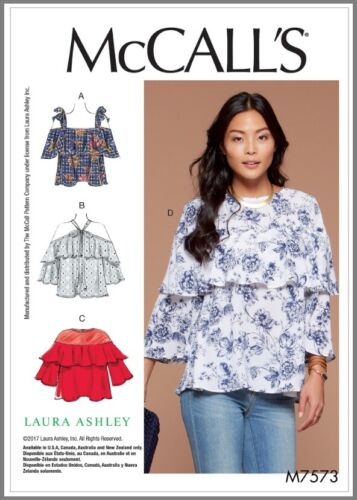 Miss Ruffle Top Tunic Off-the-Shoulder & Tie Option McCall's Pattern M7573 14-22 - Picture 1 of 10