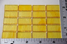1330.50 CLEAR YELLOW, ORANGE 20 PIECES 1/2" x 1" THIN 2mm BULLSEYE GLASS 90 COE