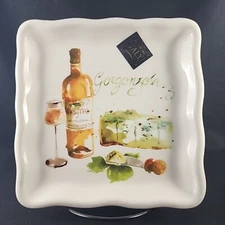 Effetti Appetizer Serving Square Plate Wine Cheese 7” x 7” Ceramic Italy *NWT*