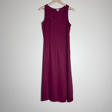 J.Crew Womens Midi Dress 6 Maroon Sleeveless Scoop Neck Minimalist Quiet Luxury