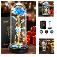 Personalisierte Ewige Rose Glas Mit LED Licht Mama Geschenk