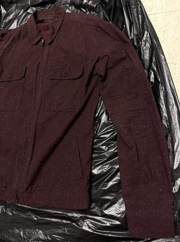 *AllSaints Mens Burgundy Cassady Full-Zip Long Sleeve Shirt Jacket M MEDIUM* image 3