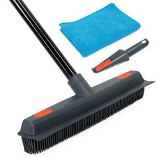 Pet Hair Removal Broom on Carpet, Broom for Hardwood Floor - Fur Broom with S...
