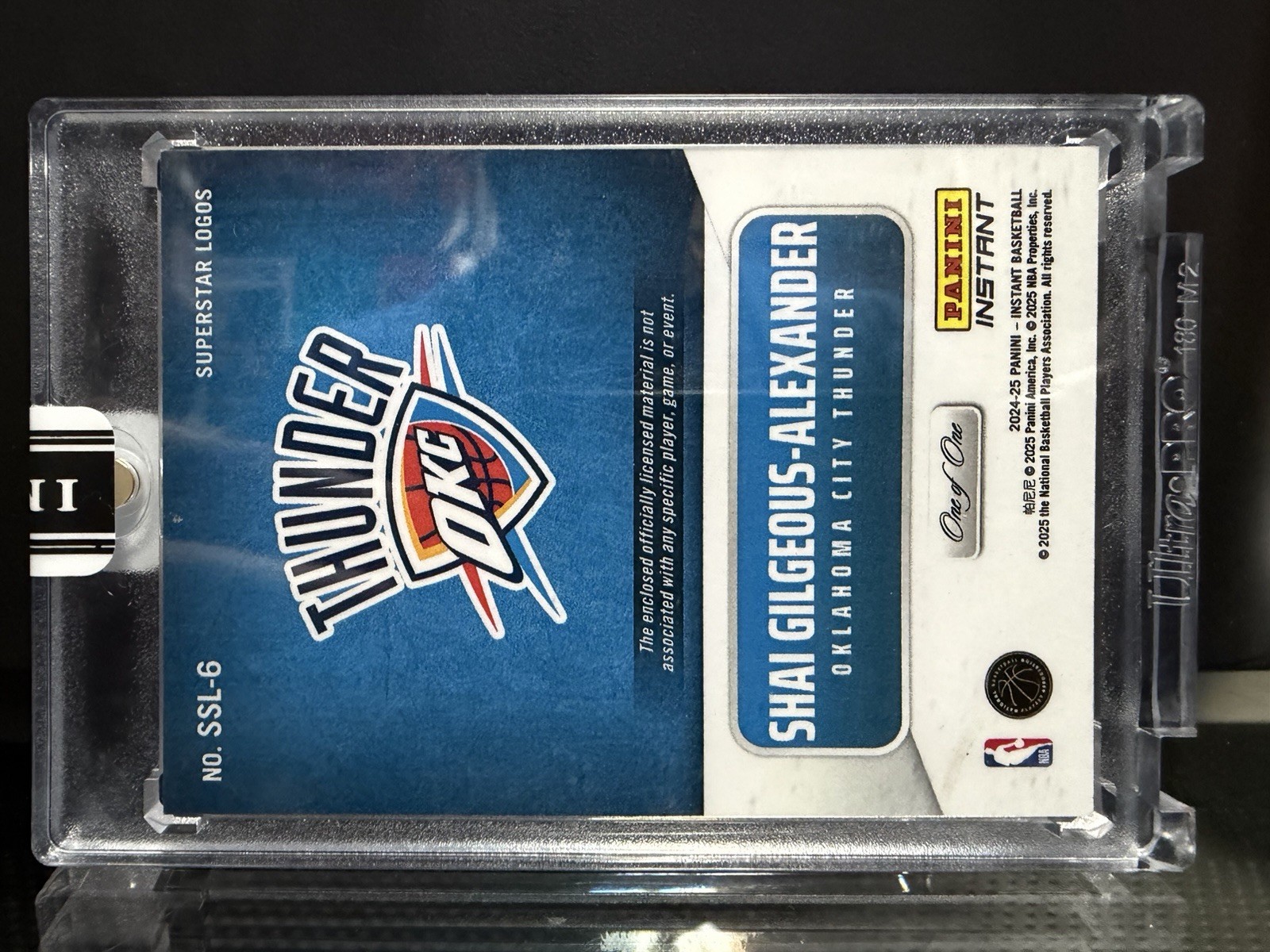 Shai Gilgeous-Alexander 2024-25 Panini NBA Superstar Logo Logoman Ball Patch 1/1 view 5