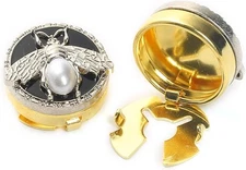 Button Cover Metal Bee Pattern Cufflinks for Shirt Sleeve Buttons Silvery 